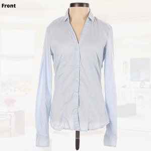 [EUC] H&M tailored v-neck button-down shirt - size 4 (light blue)